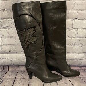 Eclisse vintage grey leather Heeled Boots | Size 6.5
